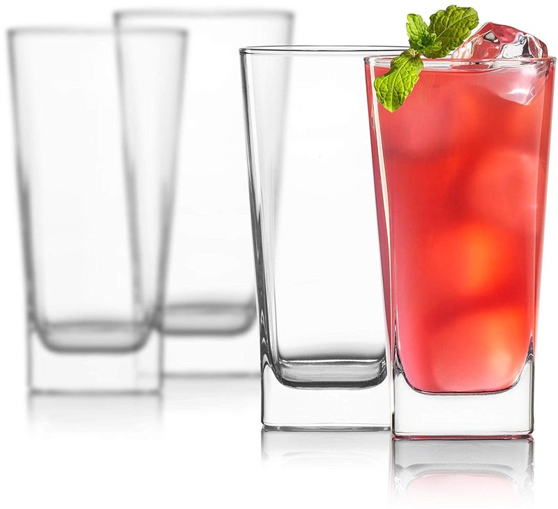 LVOOK Tableware Solid Design WaterJuiceBeverage Glass with Round Base Best for Party Anniversary Gifts Pack of 6 White 300 ML - Image 1