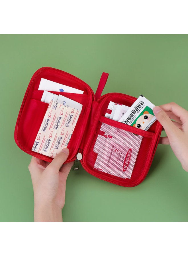 Portable Emergency Rescue Bag, Household Fabric Medical Cosmetics Bag, Portable Satchel Outdoor Travel Business Trip Small Medicine Bag-Color:Dark Blue-Capacity:Large 13*6*21CM