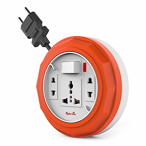 Fybros Comex 2 Pin Extension Cord, Extension Box,Thermal Protection,Power Indicator,6 AMP Output, 2 Year Warranty, 10 Meter Heavy Duty Cable, Surge and Spike Guard (Multicolor) - Made in India - Image 1