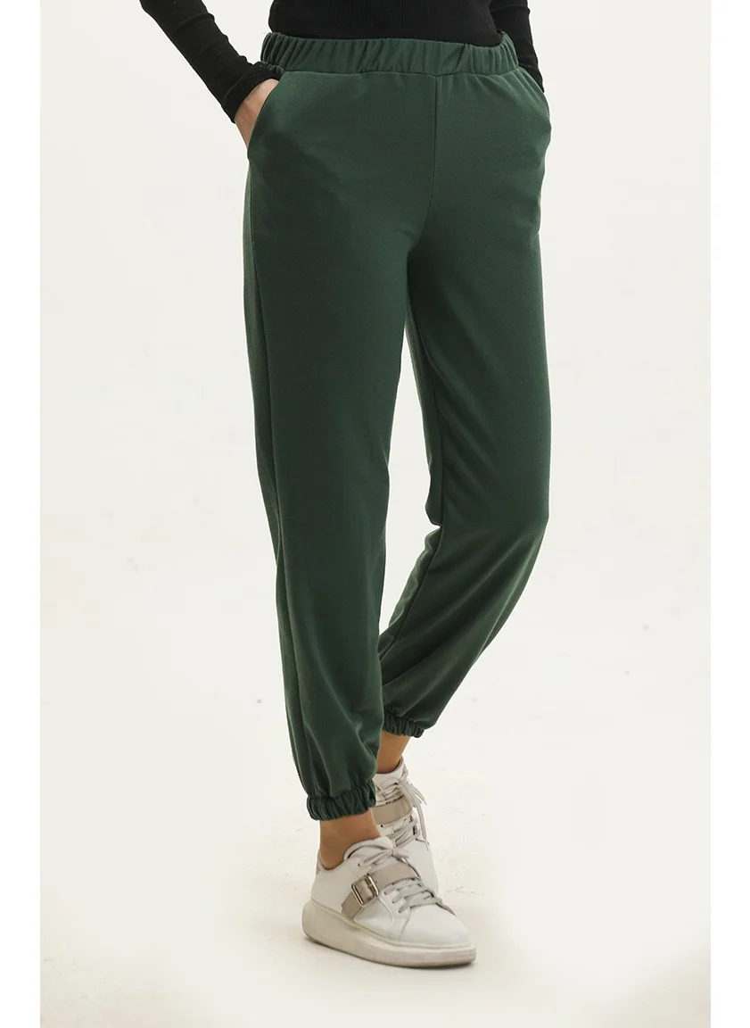 Sefa Merve Pocket Tracksuit Bottoms 0273-05 Emerald Green