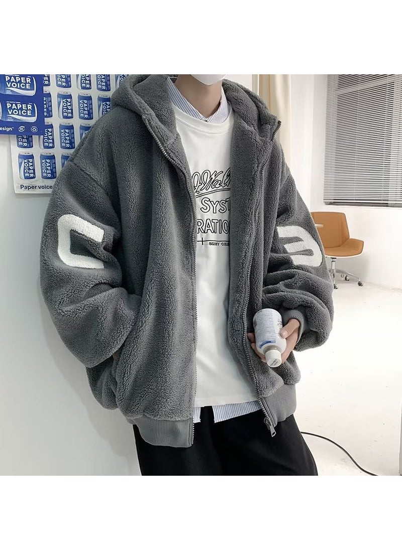 Generic - Mens Thicken Fleece Lined Winter Cotton Jacket Brown - Image 1