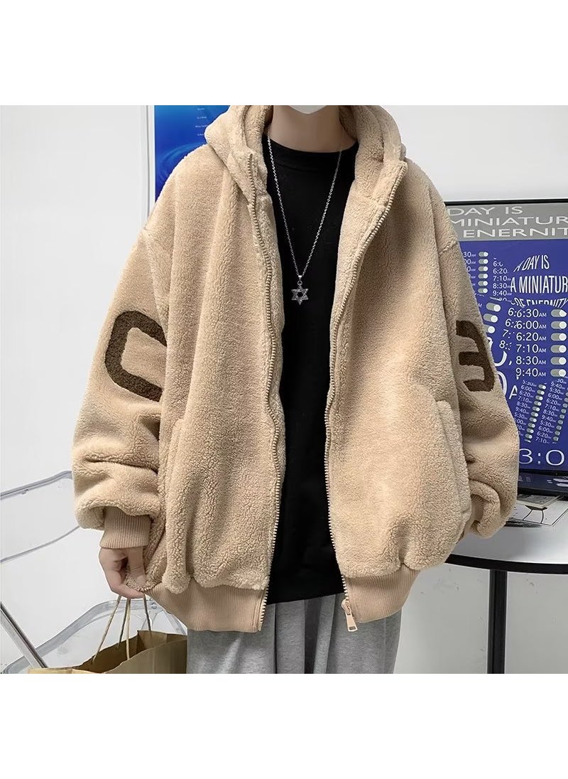 Generic - Mens Thicken Fleece Lined Winter Cotton Jacket Brown - Image 1