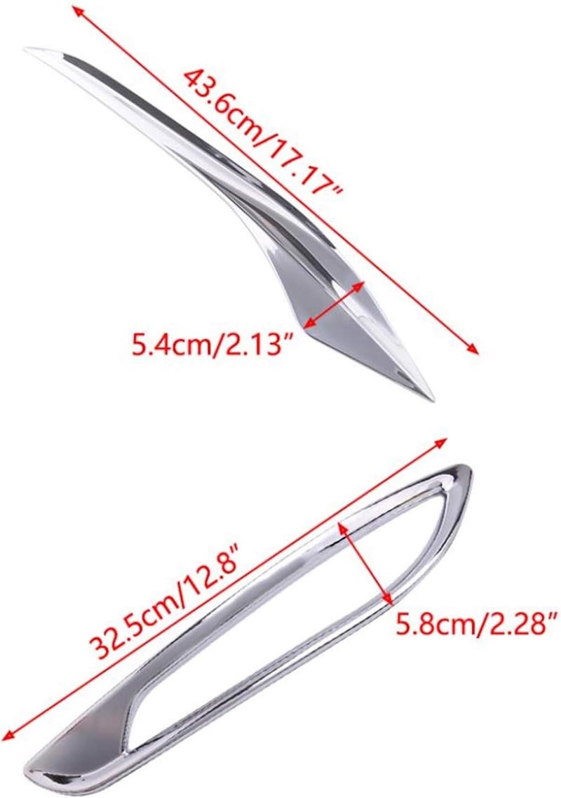 Yurefax 4pcs Chrome Fog Light Trim for Chevrolet Cruze 2017-2018 - Image 2
