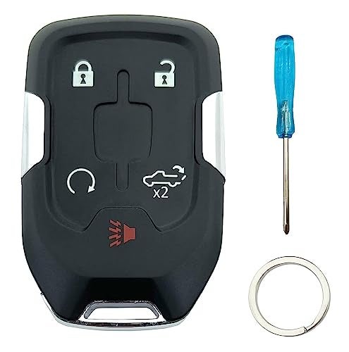 Smart Key Fob Cover Case Shell fit for 2021 2020 2019 Chevrolet Silverado 1500 2500 HD 3500 HD GMC Sierra 1500 2500 HD 3500 HD Keyless Entry Remote Key Fob Without Chip 5 Button