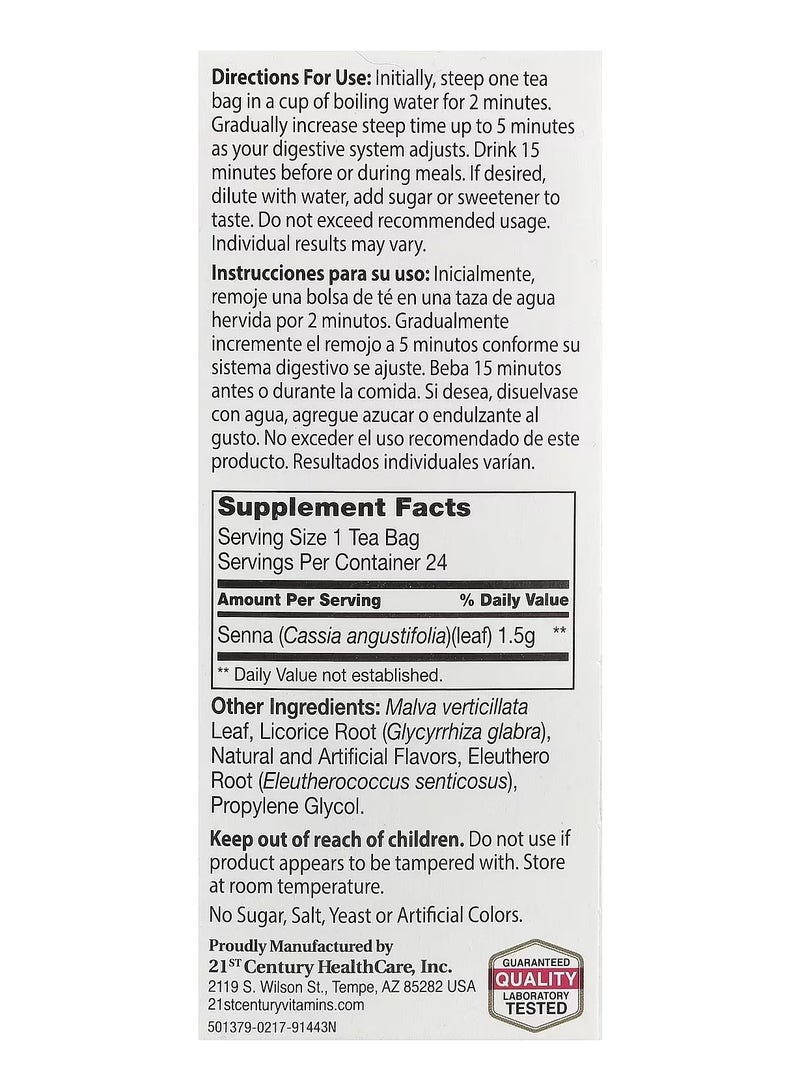 القرن الحادي والعشرون شاي التنحيف العشبي التوت البري خالي من الكافيين 24 كيس شاي 1.7 أونصة (48 جم) - Image 2