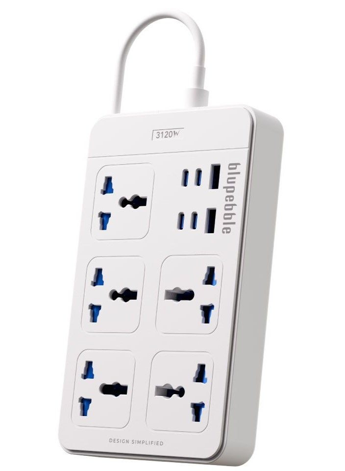 Blupebble Surge Protector 11-In-1 Universal Power Hub 3120W 2 USB-A 4 USB-C 2M - Image 1