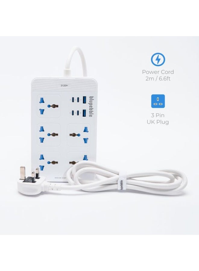 Blupebble Surge Protector 11-In-1 Universal Power Hub 3120W 2 USB-A 4 USB-C 2M - Image 3