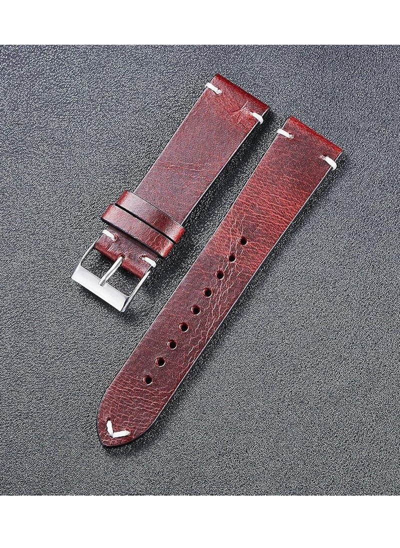 Oasisgalore - Quick Release Watch Band, Top Grain Leather Watch Straps for Men Women-22mm Leather Replacement Watchbands. - Image 1