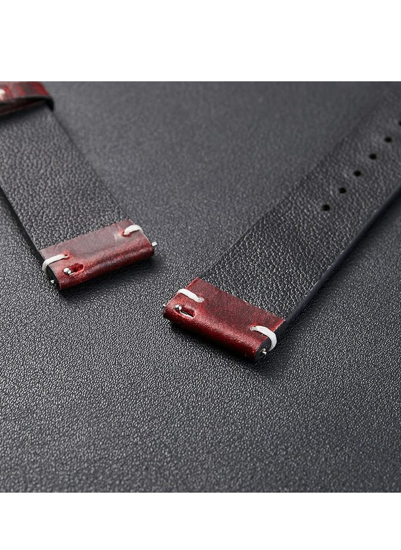 Oasisgalore - Quick Release Watch Band, Top Grain Leather Watch Straps for Men Women-22mm Leather Replacement Watchbands. - Image 1
