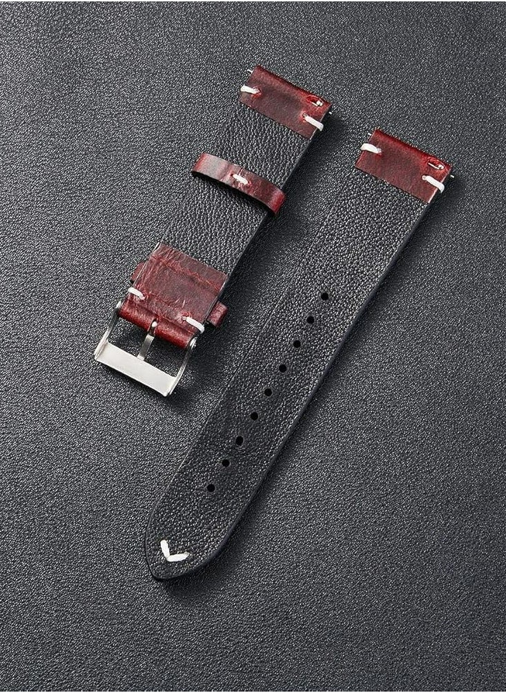 Oasisgalore - Quick Release Watch Band, Top Grain Leather Watch Straps for Men Women-22mm Leather Replacement Watchbands. - Image 1