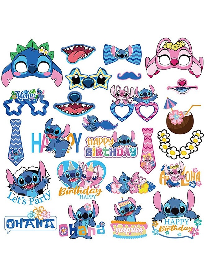 GIFT 25 pcs Stitch Photo Props Cartoon Theme Birthday Cake Inserts - Image 4
