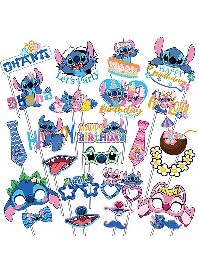 GIFT 25 pcs Stitch Photo Props Cartoon Theme Birthday Cake Inserts - Image 1