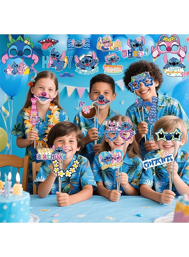 GIFT 25 pcs Stitch Photo Props Cartoon Theme Birthday Cake Inserts - Image 2