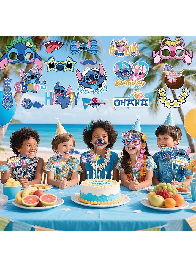GIFT 25 pcs Stitch Photo Props Cartoon Theme Birthday Cake Inserts - Image 3