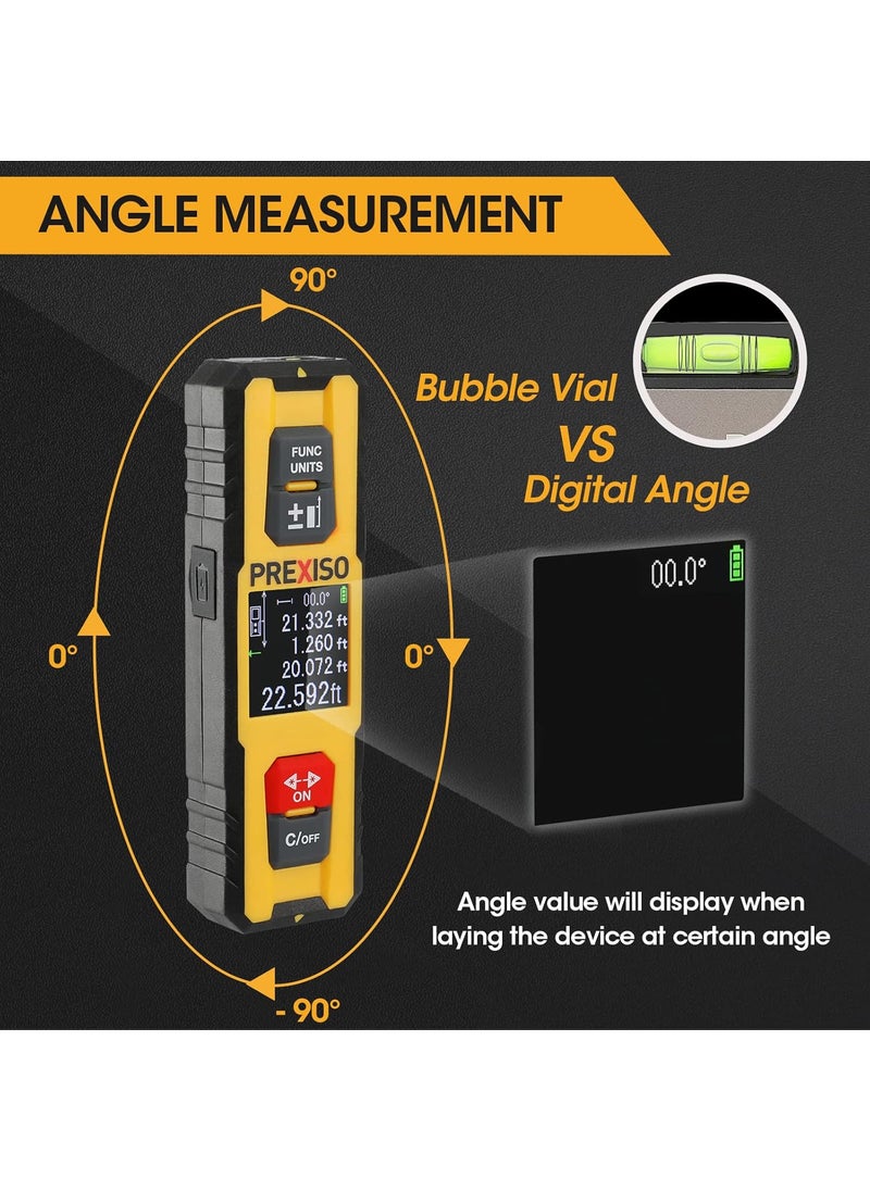 Prexiso Prexiso Dual Laser Measure 230Ft Rechargeable Laser Distance Meter Multiple Units IP54 Waterproof LithiumIon Battery Rangefinder  - Image 2
