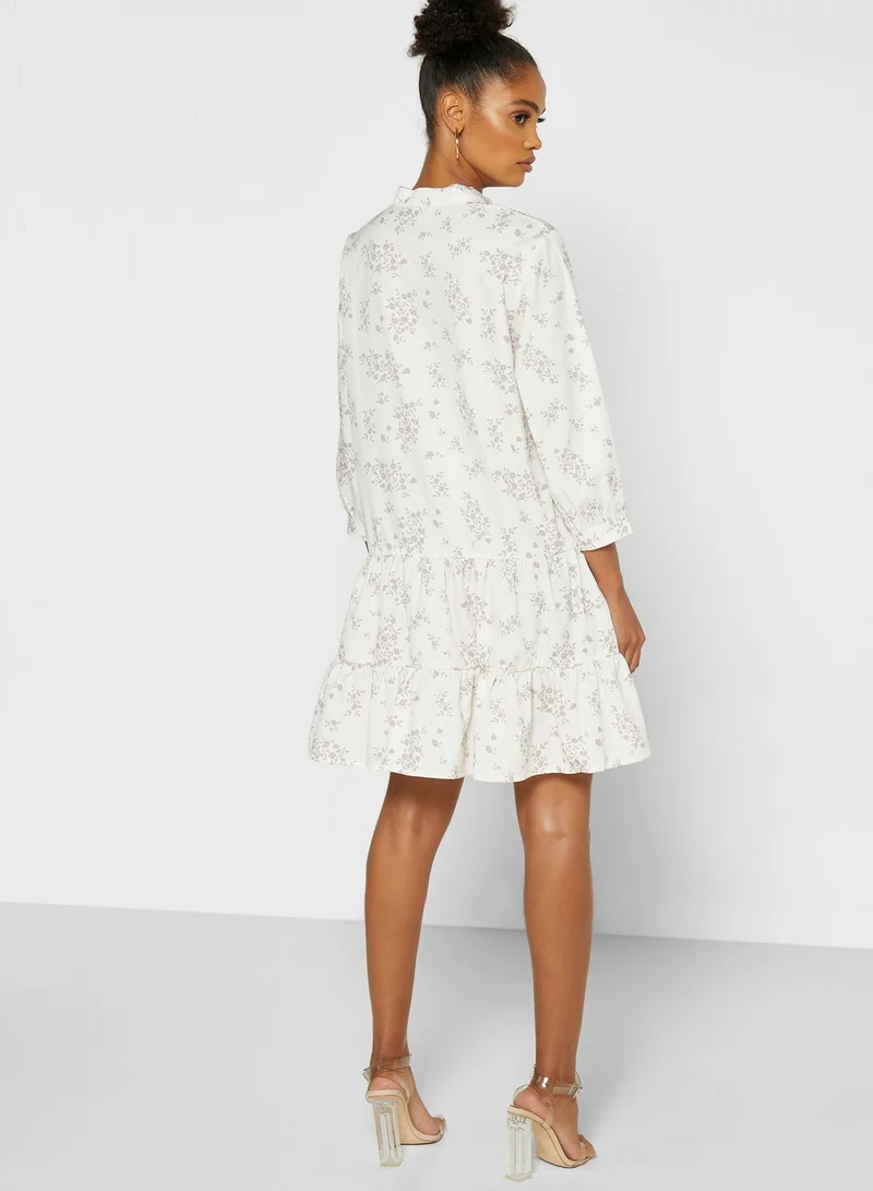 Ginger Floral Print Tiered Mini Dress
