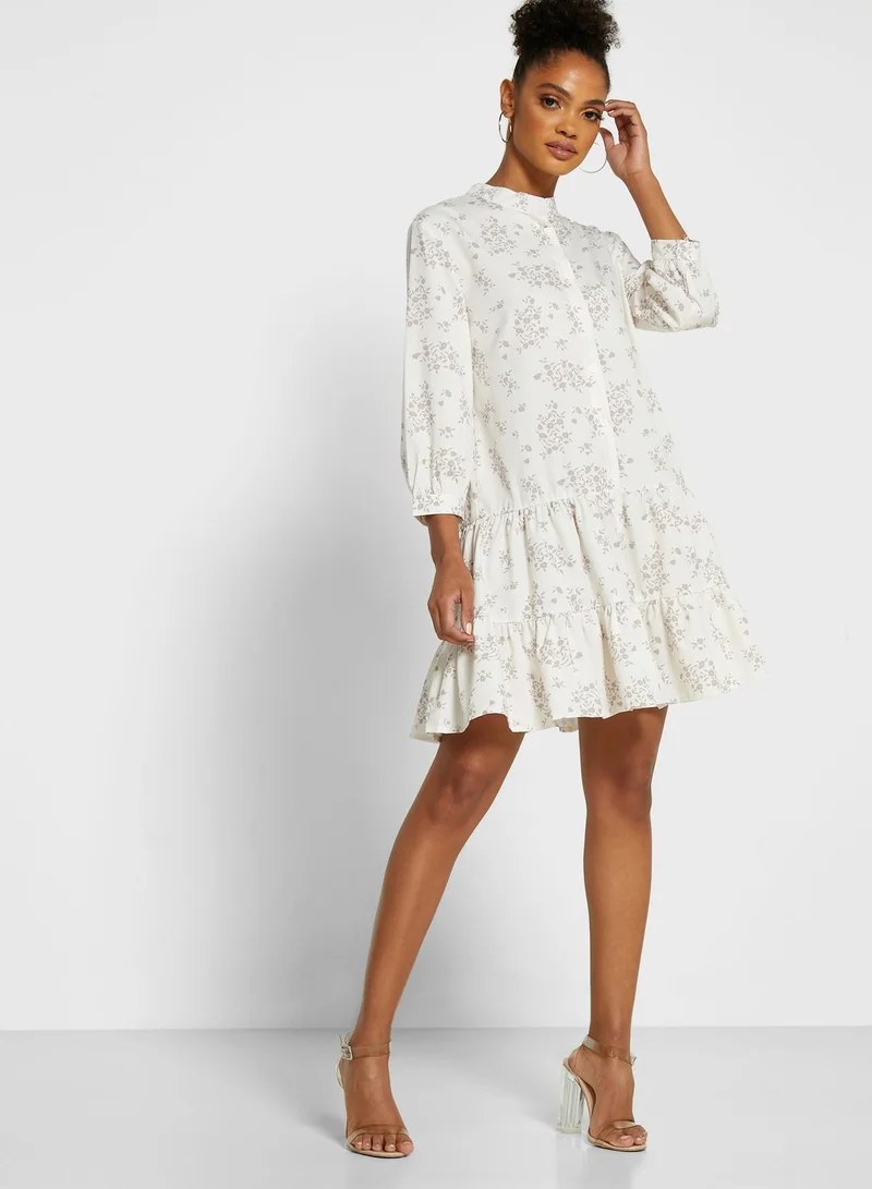 Ginger Floral Print Tiered Mini Dress
