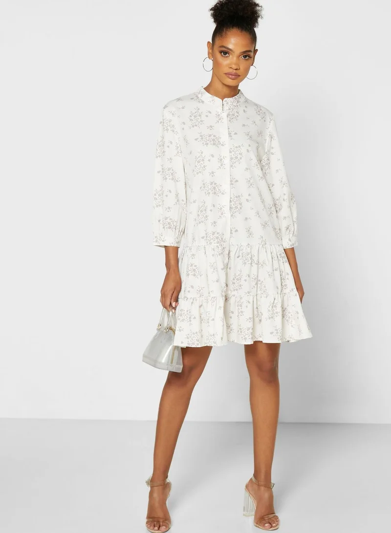 Ginger Floral Print Tiered Mini Dress