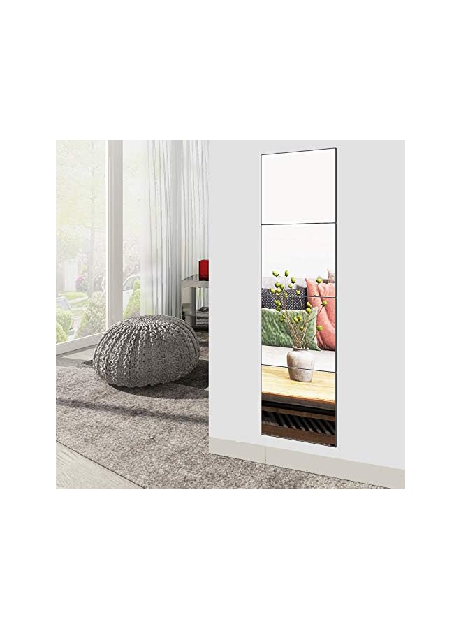 The Bros Full Length Mirror Tiles - 12 Inch x 4Pcs Frameless Wall Mirror Set Make Up Mirror for Home Gym Vanity Bedroom, Living Room - Image 2