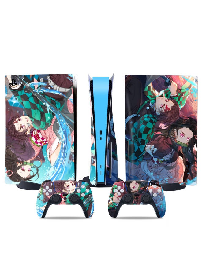 Applicable To PS5 Host Stickers Ps5 Optical Drive Digital Version Film Color Stickers Handle Frosted Pain Stickers Ghost Blade-Color:TN-DiskPS5-7636 - Image 1