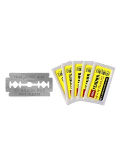 Feather Double Edge Safety Razor Blades - (50 Count) - Platinum Coated Hi-Stainless Steel Razor Blades - Fits Most Safety Razors - Super Sharp For Close Shaves - Japanese Quality 