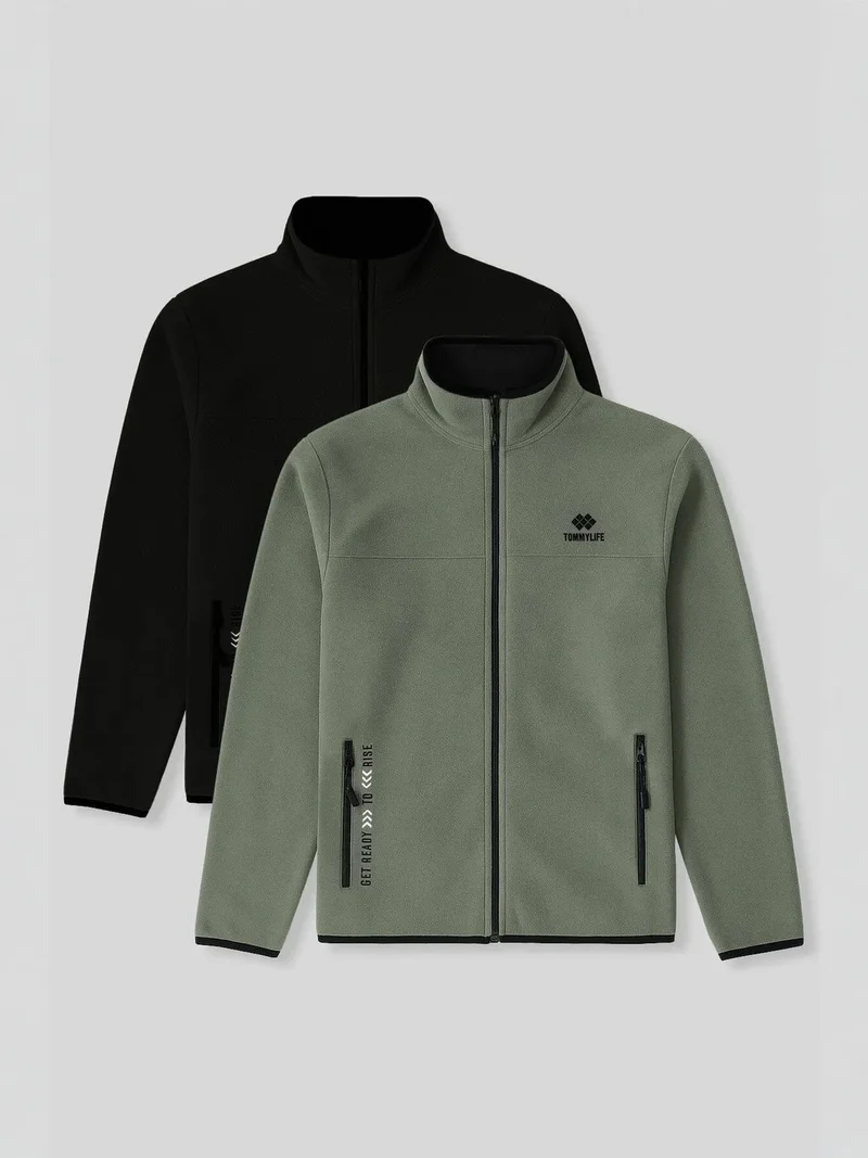 تومي لايف TOMMY Men's Plush Zip-Front Sweatshirt