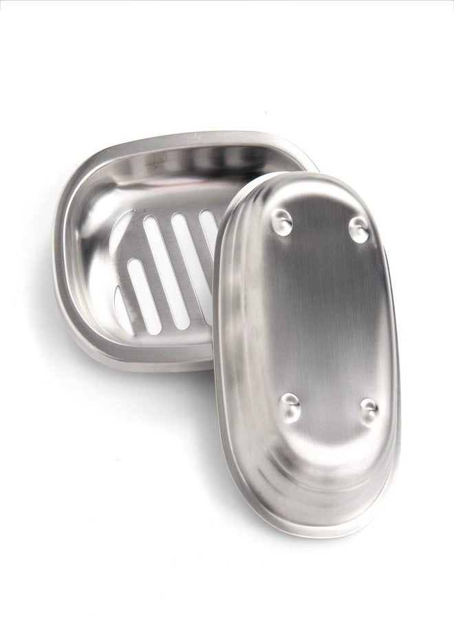 IMEEA Silver Soap Dish SUS304 Stainless Steel Brushed Soap Dish with Drain Bathroom Soap Holder - Image 5