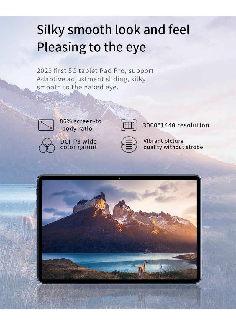 Umiio - 10.1-inch Android Tablet Dual SIM 5G WiFi 6GB RAM 128GB ROM Optimized for Gaming and Music Smart Tab Grey - Image 1