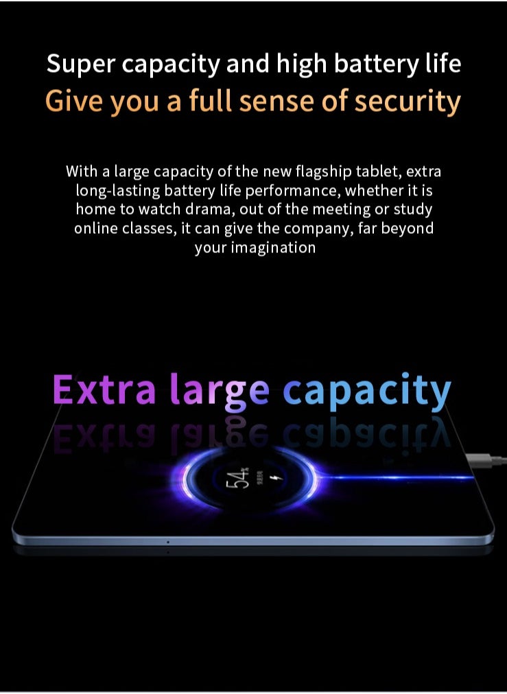 Umiio - 10.1-inch Android Tablet Dual SIM 5G WiFi 6GB RAM 128GB ROM Optimized for Gaming and Music Smart Tab Grey - Image 1