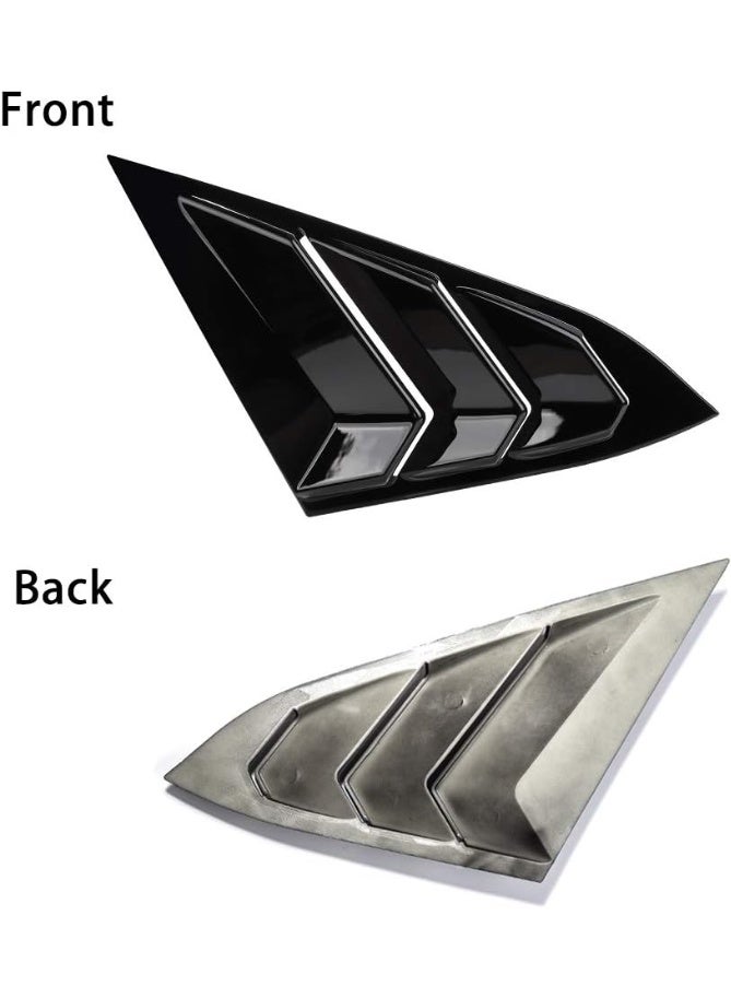 Thenice ثينيس لستائر النوافذ الجانبية الخلفية على طراز السباق مثلثية الشكل متوافقة مع هوندا سيفيك سيدان 2021 2020 2019 2018 2017 2016 - أسود بيانو - Image 4