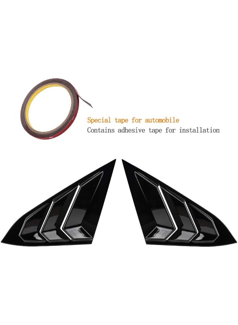 Thenice ثينيس لستائر النوافذ الجانبية الخلفية على طراز السباق مثلثية الشكل متوافقة مع هوندا سيفيك سيدان 2021 2020 2019 2018 2017 2016 - أسود بيانو - Image 3