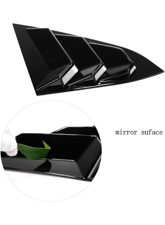 Thenice ثينيس لستائر النوافذ الجانبية الخلفية على طراز السباق مثلثية الشكل متوافقة مع هوندا سيفيك سيدان 2021 2020 2019 2018 2017 2016 - أسود بيانو - Image 2