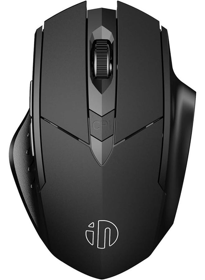 inphic PM6 Wireless Mouse,  Rechargeable Wireless Mouse, Silent Office And Game Mouse, Ergonomic Optical Portable Mouse For Laptops Android Windows Mac OS, Black - Image 2