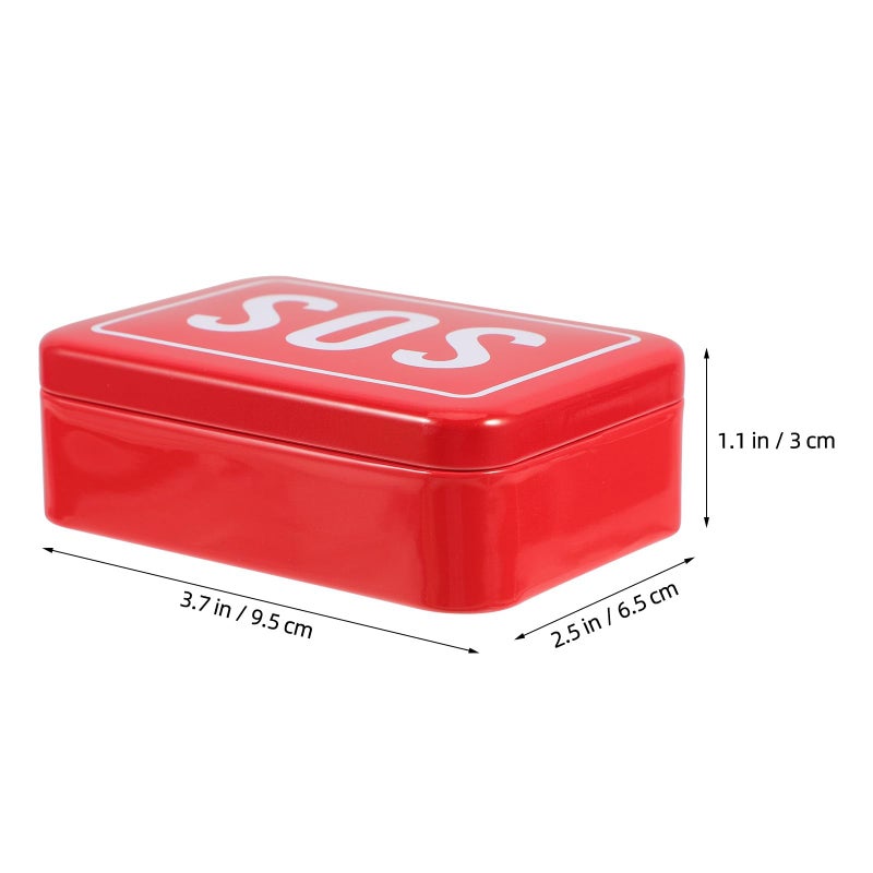 Portable First Aid Box Tinplate Medicine Storage Case Compact Medical Organizer for Travel and Outdoor Emergency Use - Image 3
