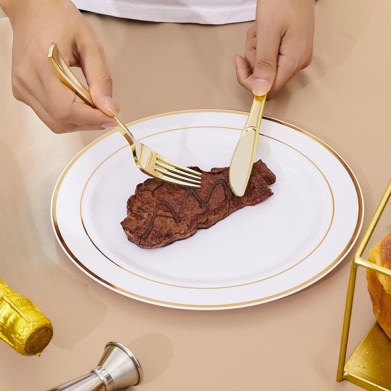 N9R 180Pcs Gold Plastic Forks  Solid  Durable and Heavy Duty Plastic Forks  Perfect Utensils for Parties  Weddings and other Formal Events - Image 5
