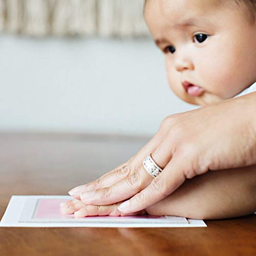Grab Classy Safe Inkless For 6-12 Months Baby Handprint And Baby Footprint Ink Pad With Imprint Cards 100% Non-Toxic & Mess Free Safe For Newborn Baby And Toddlers (Pink, 6-12 Months) - 1 Count - Image 4