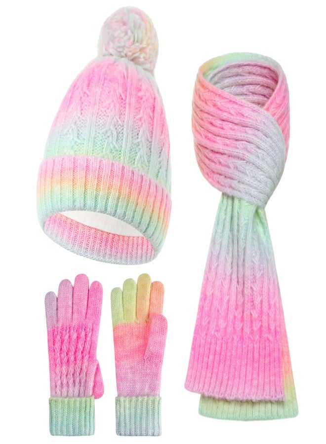 Peninpha Kids Winter Hat Gloves Scarf Set, Gift for Girls Boys Toddler w/Fleece Lined Pom Beanie Ski Cap Warm Scarf Mittens for 2-15Y - Image 1
