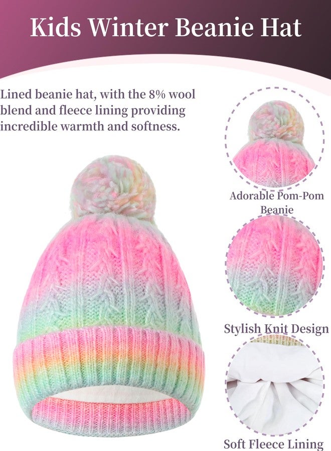 Peninpha Kids Winter Hat Gloves Scarf Set, Gift for Girls Boys Toddler w/Fleece Lined Pom Beanie Ski Cap Warm Scarf Mittens for 2-15Y - Image 4
