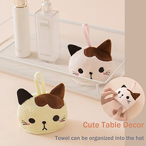 PRATIQUE 3 Pack Cute Hand Towels, Bathroom Towels with Hanging Loop, Children Hand Towel Animals, Microfiber Coral Fleece Absorbent Hand Towel for Kitchen Bathroom Bedroom (3pcs) - Image 4