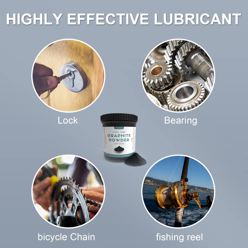 TITGGI 1 لتر من مسحوق الجرافيت النقي فائق النعومة - مسحوق جرافيت جاف ممتاز للأقفال والمحامل والبكرات والمزيد. يعزز مقاومة تآكل المحامل بشكل مذهل - من TITGGI - Image 3