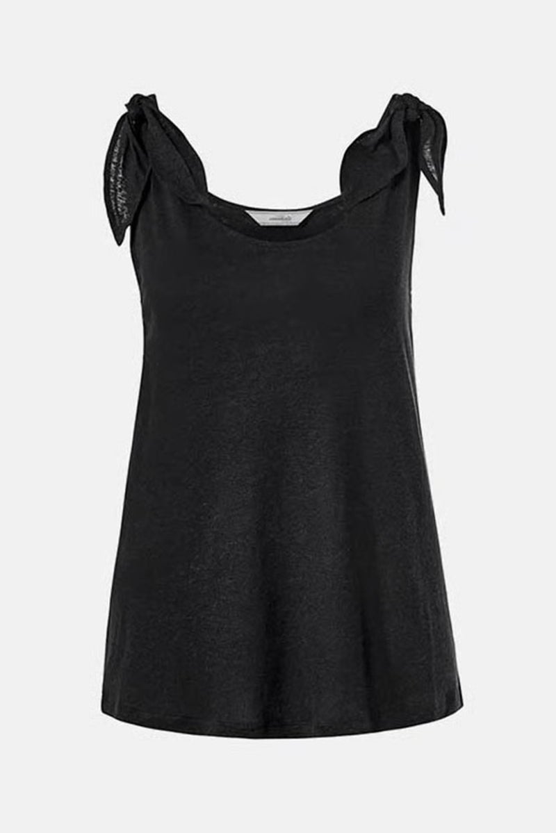 Tchibo Women Scoop Neck Plain Sleeveless Top,  Black - Image 2
