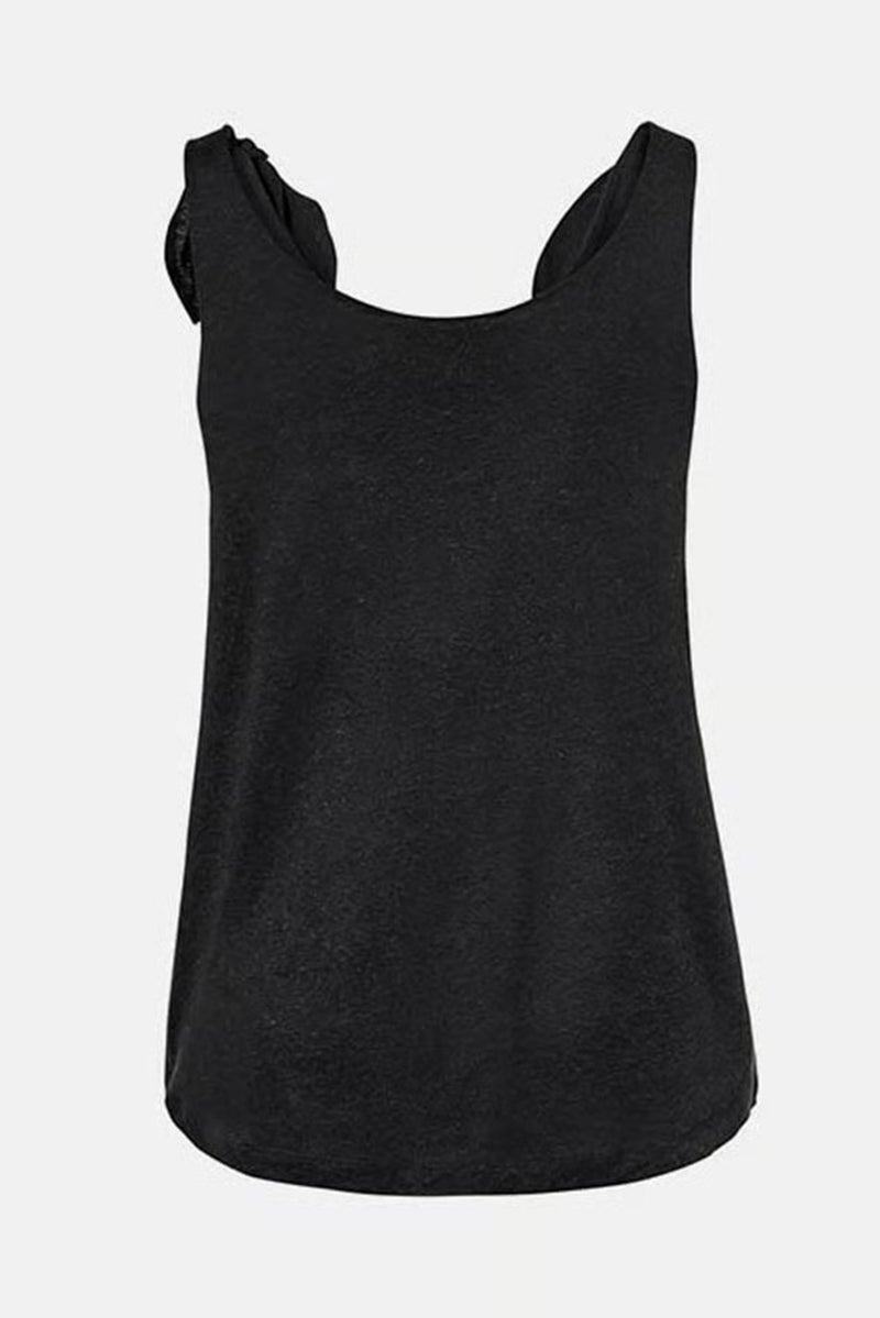 Tchibo Women Scoop Neck Plain Sleeveless Top,  Black - Image 3