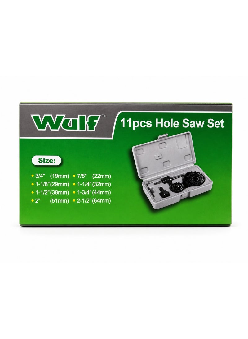 Wulf 11PCS Hole Saw Set Multi Size Hole Cutter Kit with Storage Case for Wood Plastic and DIY Drilling Applications - Image 3