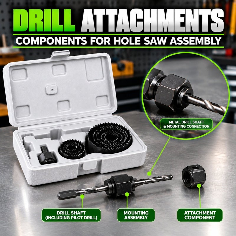 Wulf 11PCS Hole Saw Set Multi Size Hole Cutter Kit with Storage Case for Wood Plastic and DIY Drilling Applications - Image 5