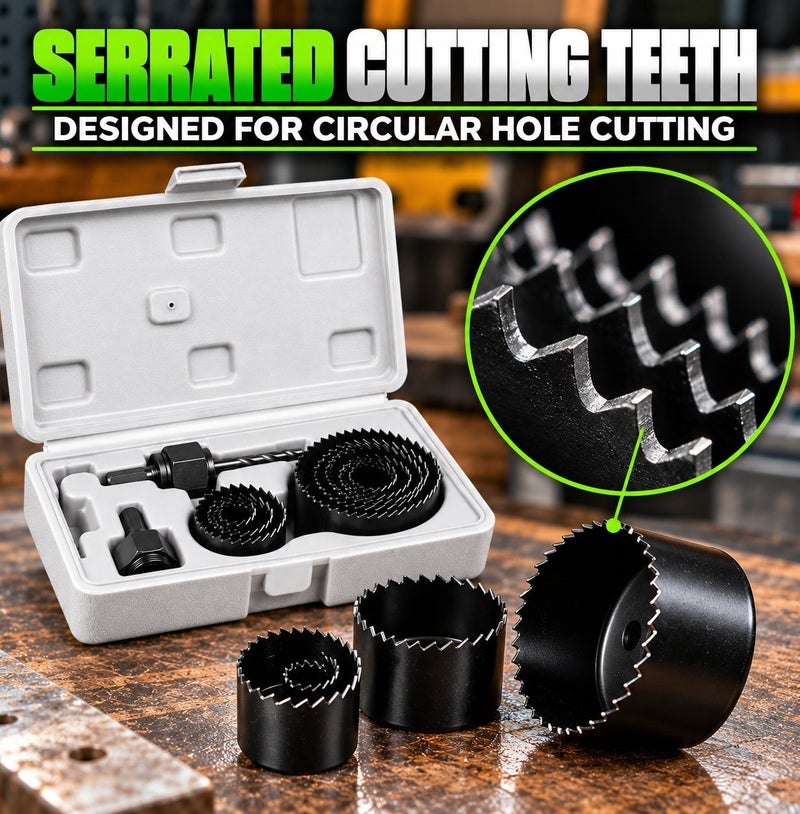 Wulf 11PCS Hole Saw Set Multi Size Hole Cutter Kit with Storage Case for Wood Plastic and DIY Drilling Applications - Image 4