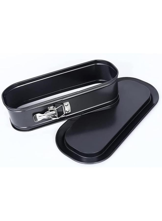 أم أن صينية خبز سبرينغفورم مستطيلة الشكل غير لاصقة مع قفل وقاعدة قابلة للإزالة قالب كيك وحلوى 12 بوصة مع صينية عائمة - Image 2