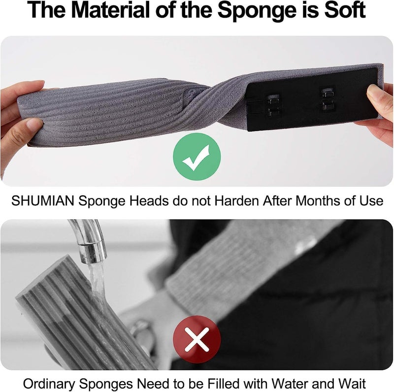 Suicune SelfTwisting Mop Squeeze Roller Sponge Mop with Floor Scrub Mop Easy to Clean Dust and Pet Hair Lightweight Storage for Household Cleaning Tools - Image 4