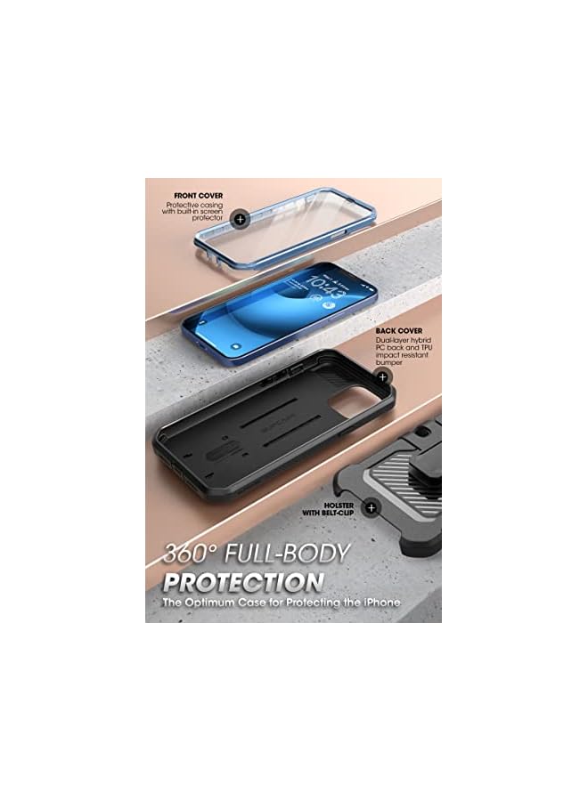 SupCase Unicorn Beetle Pro Case for iPhone 14 Plus 6.7", with Built-in Screen Protector & Kickstand & Belt-Clip Heavy Duty Rugged Case - Image 4