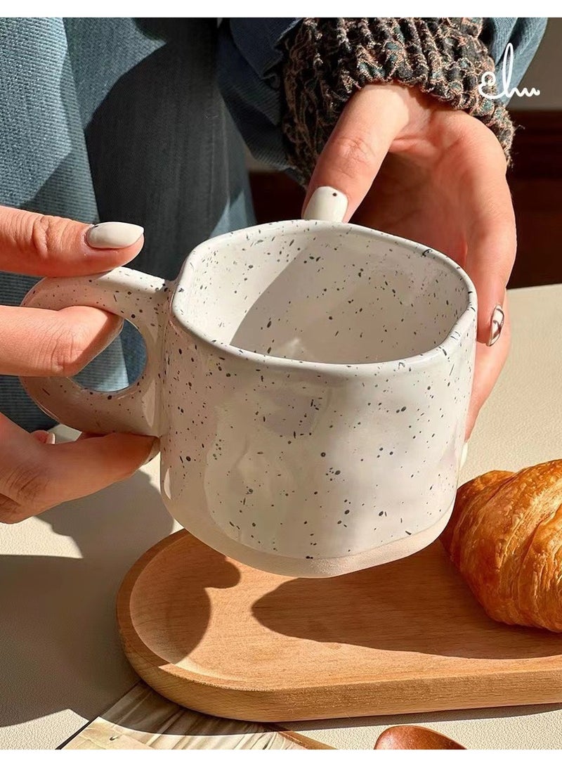 Cafe Ceramic Coffee Mug with Handle, Tea Mug for Drinks, Cappuccino, Latte, Espresso 300ml (White) - Image 1