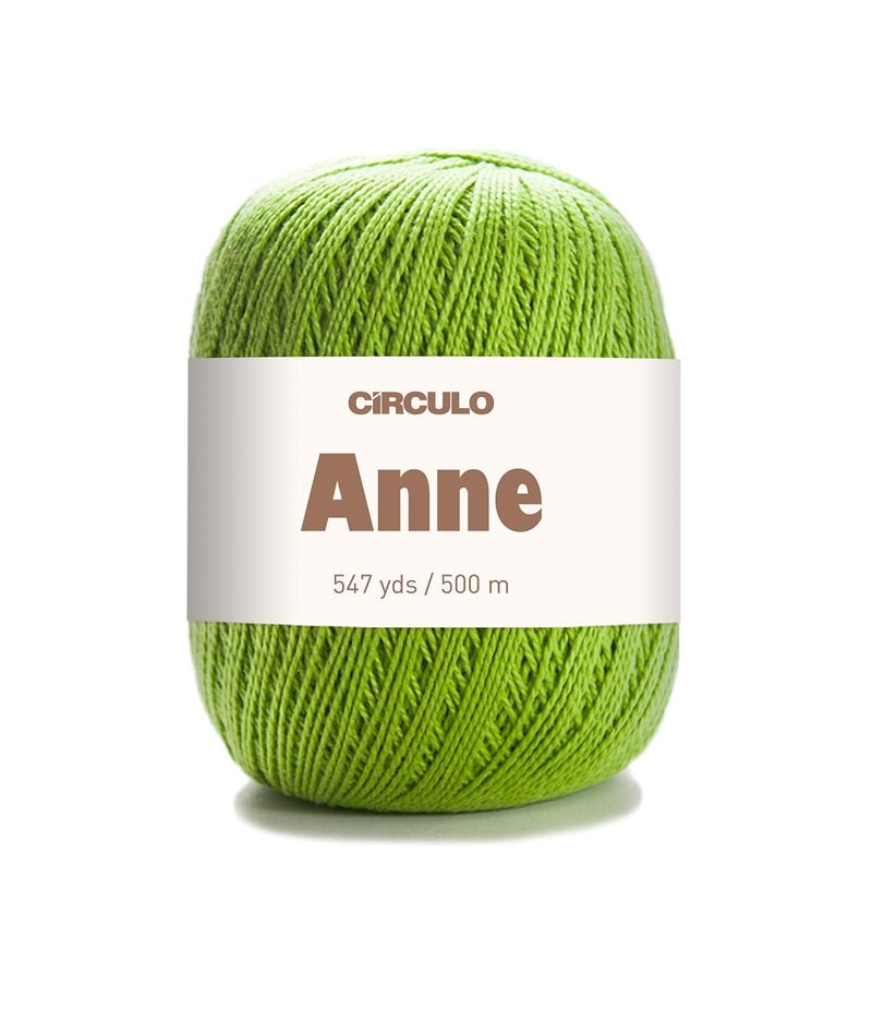 CÃRCULO CIRCULO Anne Yarn for Crocheting Knitting 100 Mercerized Brazilian Virgin Cotton Soft Fingering Weight 547 Yds 519 Oz Color 5203 Greenery - Image 3